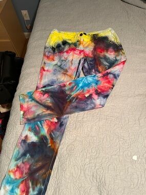Women's Straight Leg Tie-Dye Multi-Color Pants